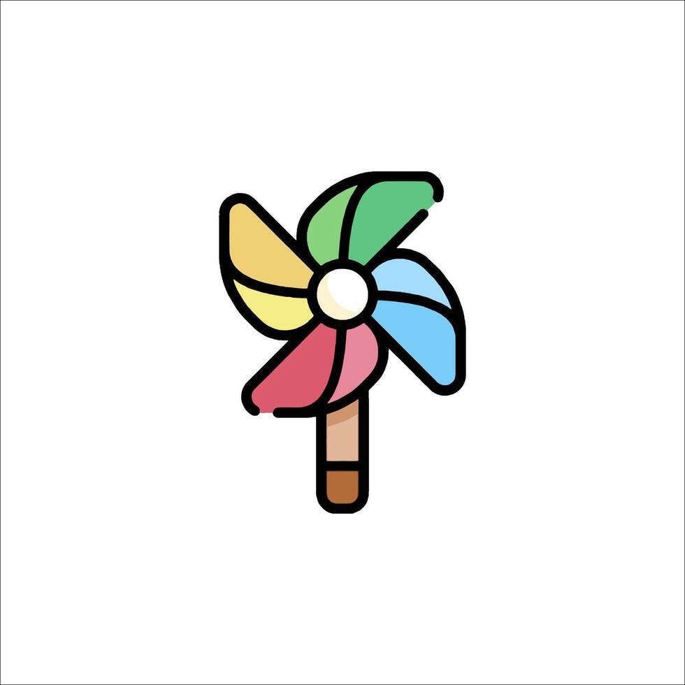 A colorful pinwheel icon on a white background vector