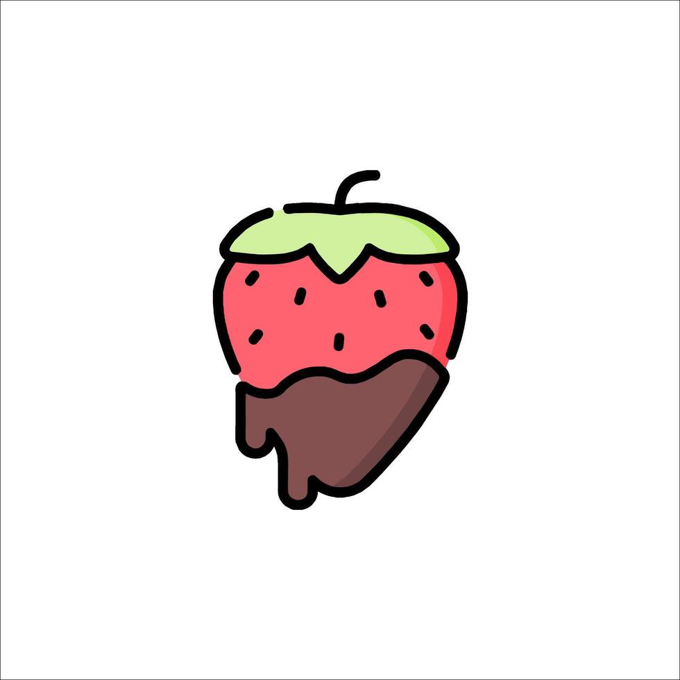 Chocolate strawberry icon illustration vector