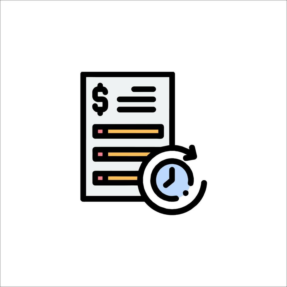A clock and a paper document icon vector