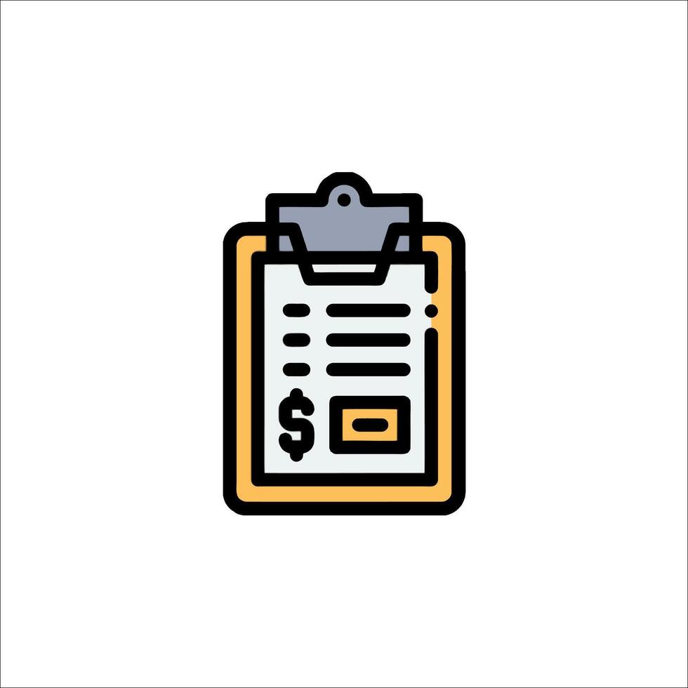 A clipboard with a check mark and a dollar sign vector