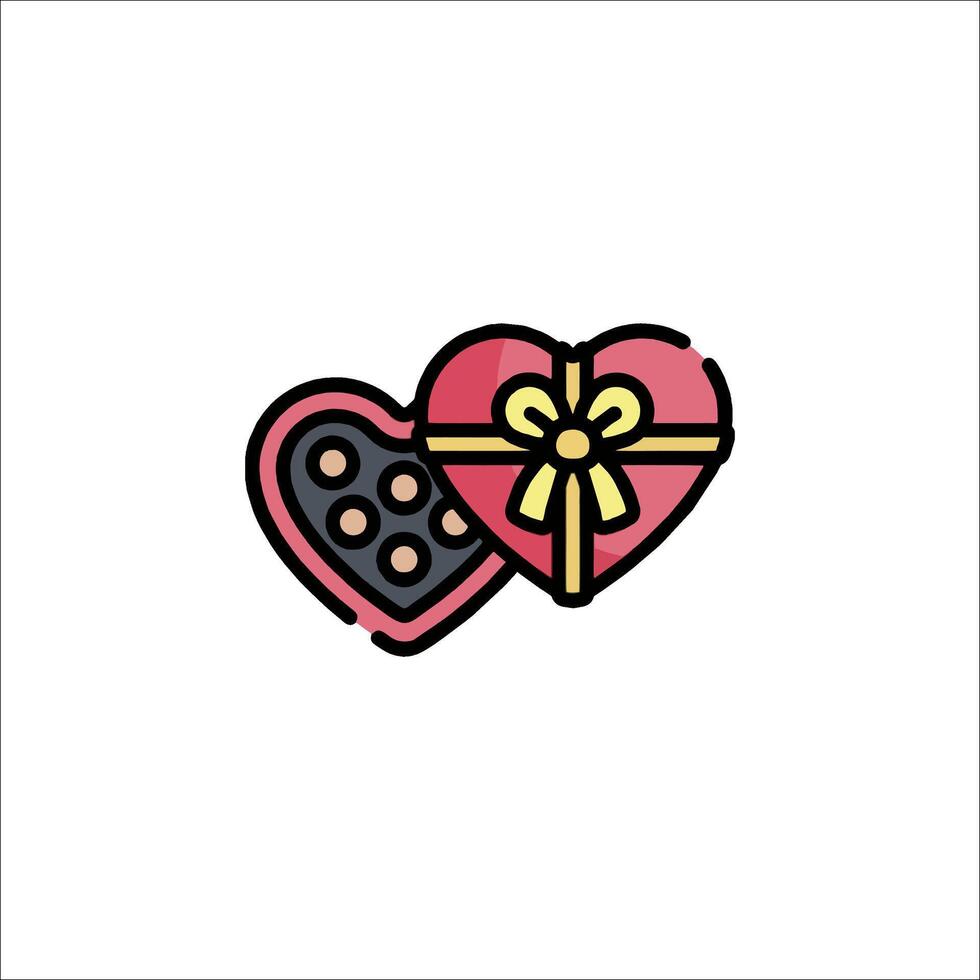 Valentine's day icon with chocolate box and heart vector