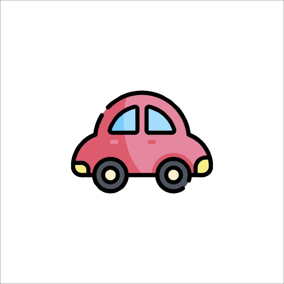 A pink car icon on a white background vector