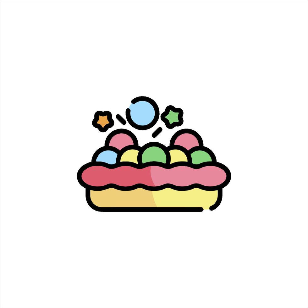 A colorful cake with a lot of different types of candies vector