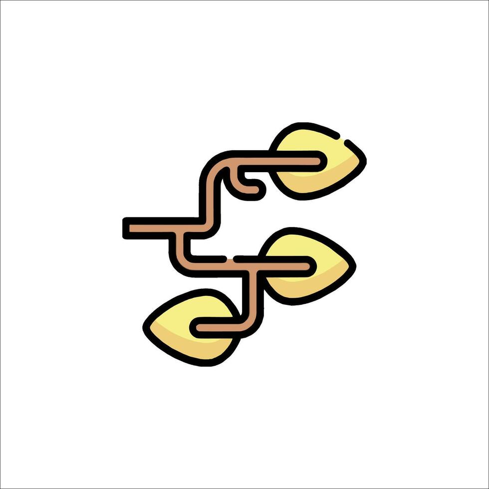 A simple line drawing of a plant with leaves vector