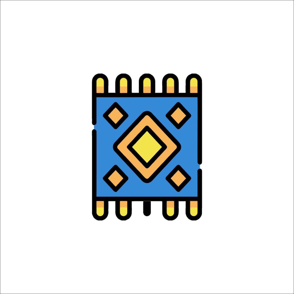 A blue and yellow square icon on a white background vector