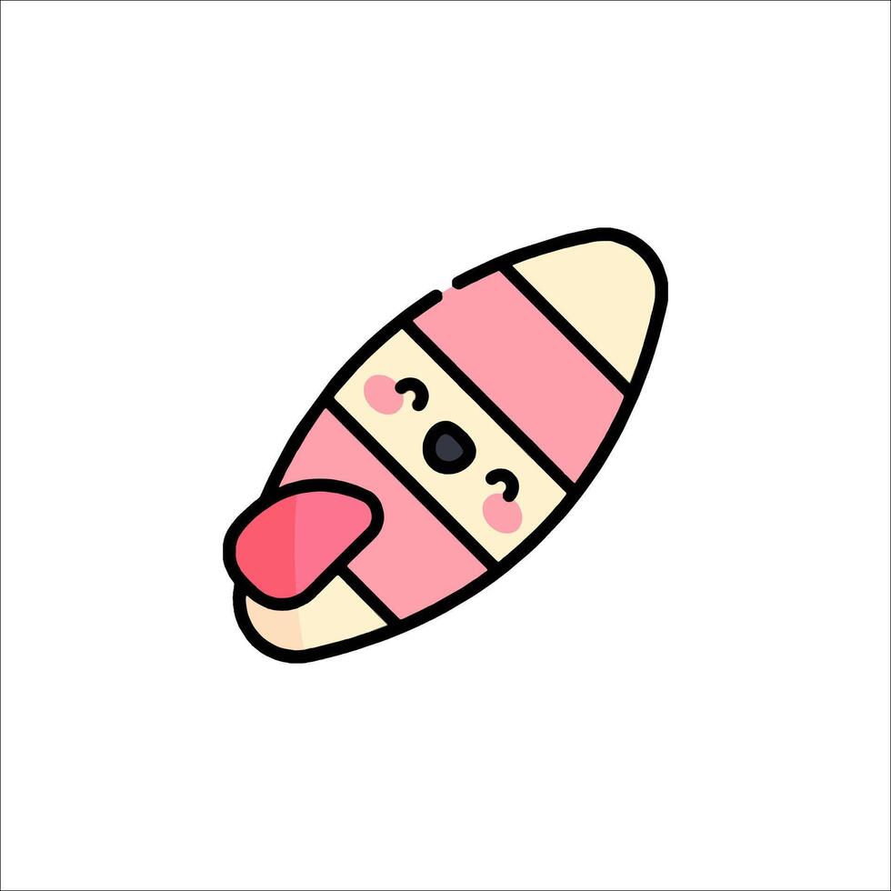 A cute pink and white striped kawaii kawaii kawaii kawaii k vector