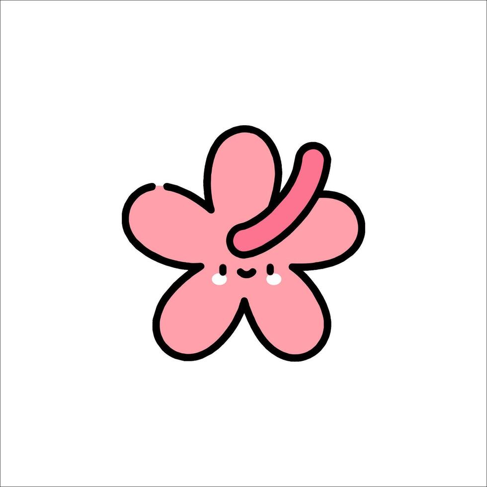 A pink flower with a pink bow on it vector