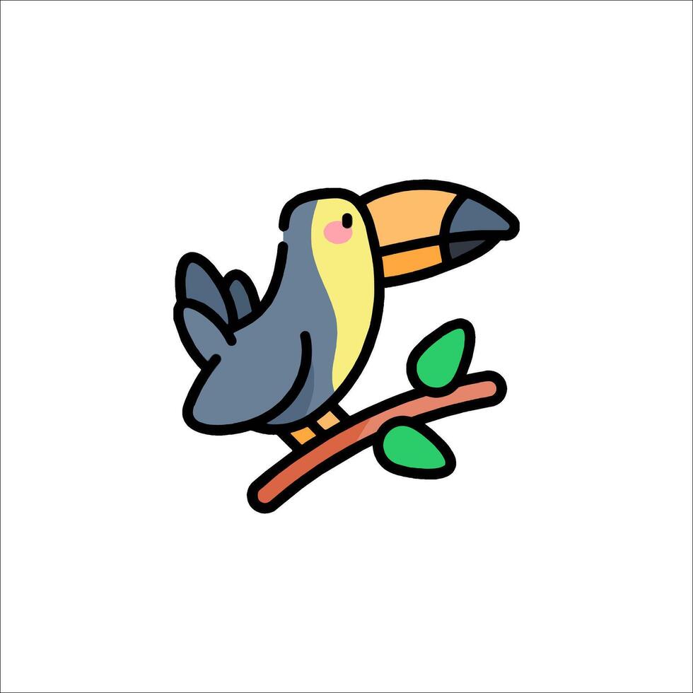 Toucan bird icon illustration vector