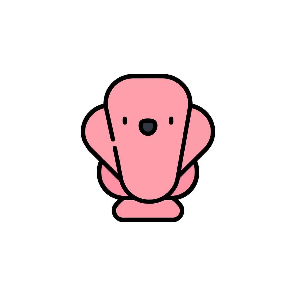 A pink dog with a black nose vector