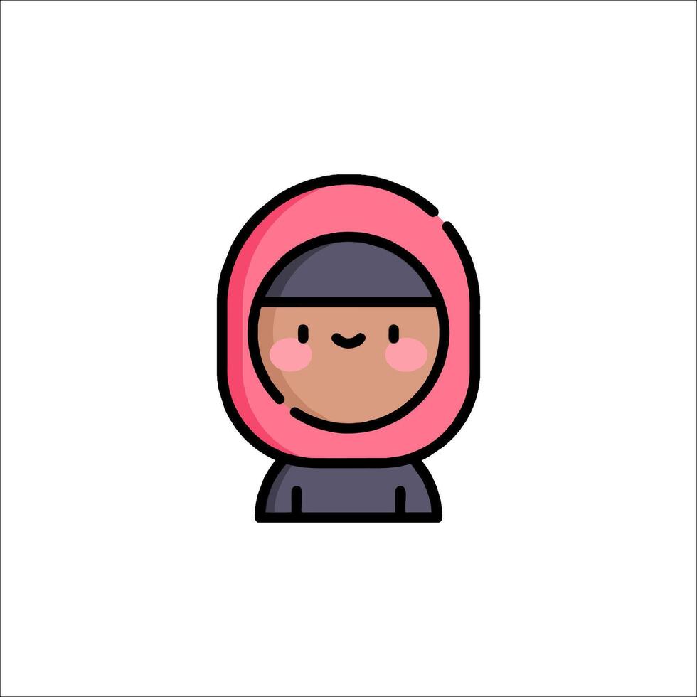 A cartoon woman wearing a pink headscarf vector