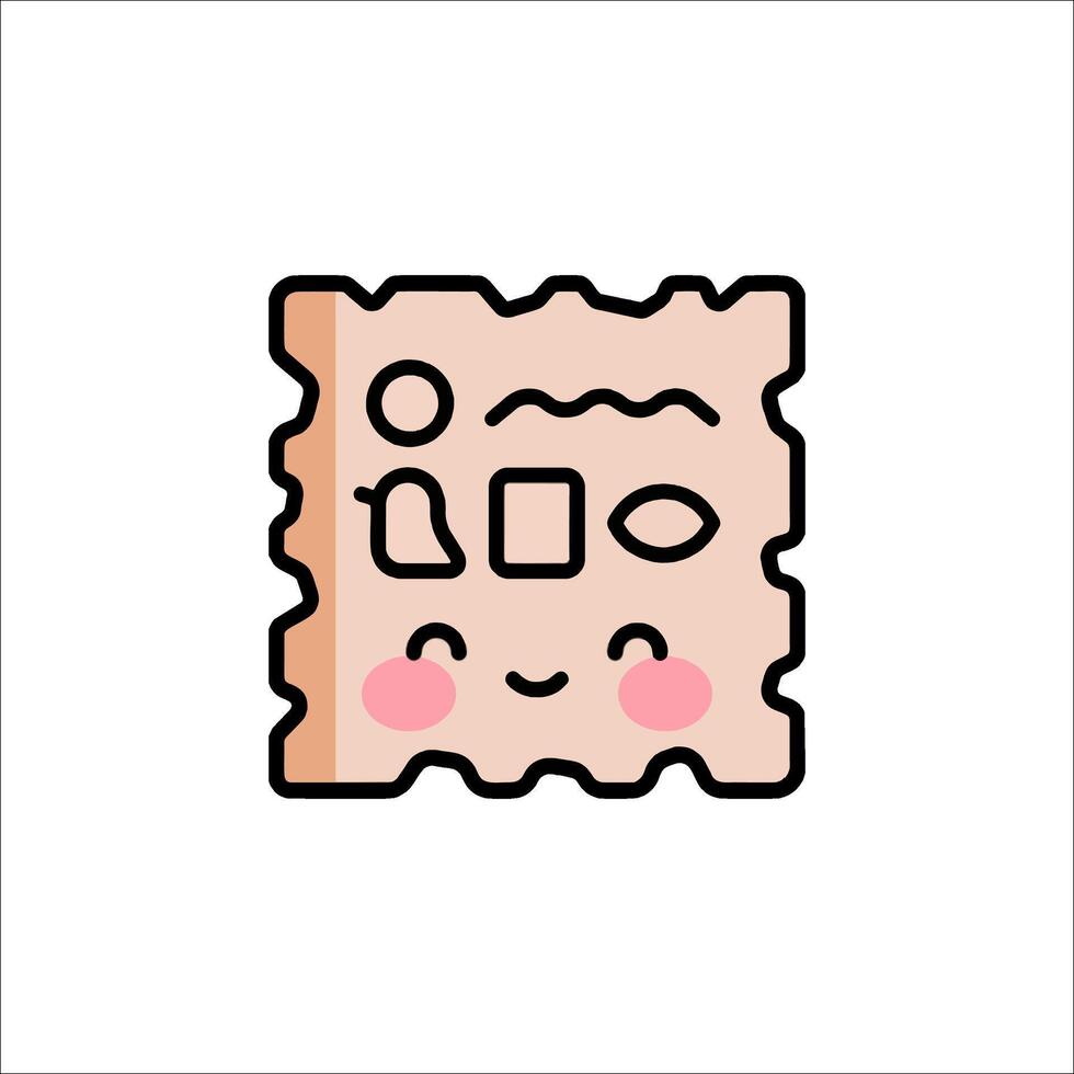 A cute little piece of bread with a smiley face vector