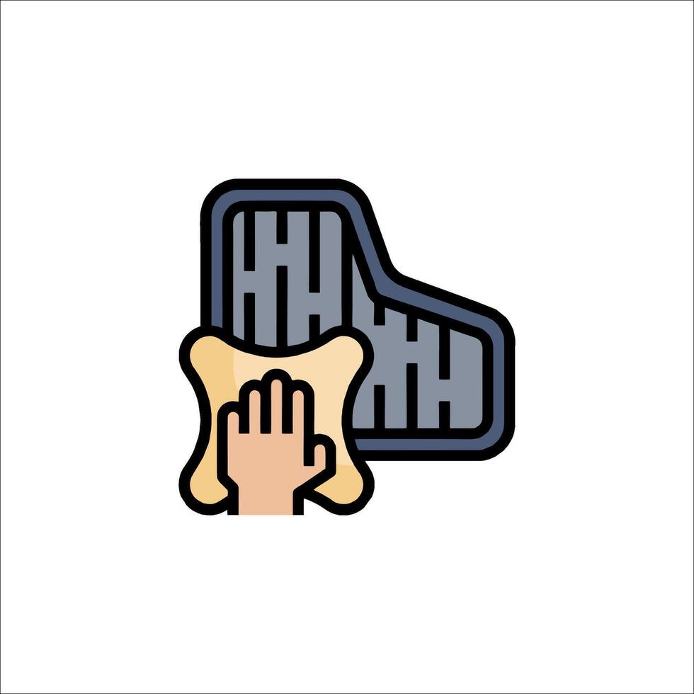 A hand is holding a piece of paper with a hand on it vector