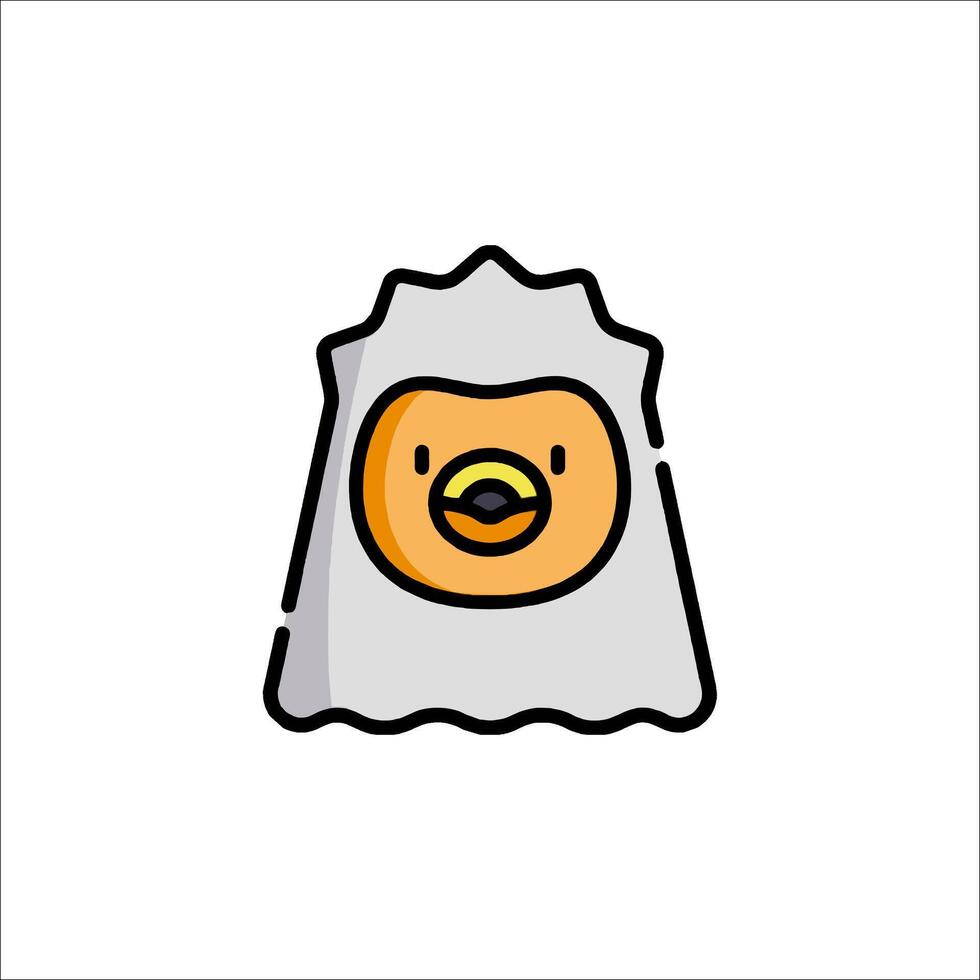A cartoon bird in a white hat vector