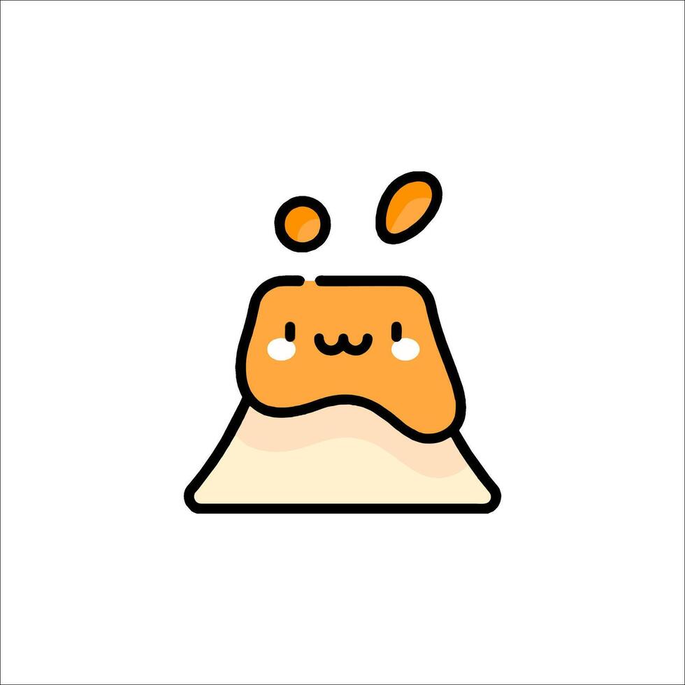 A cute little cartoon character sitting on top of a mountain vector