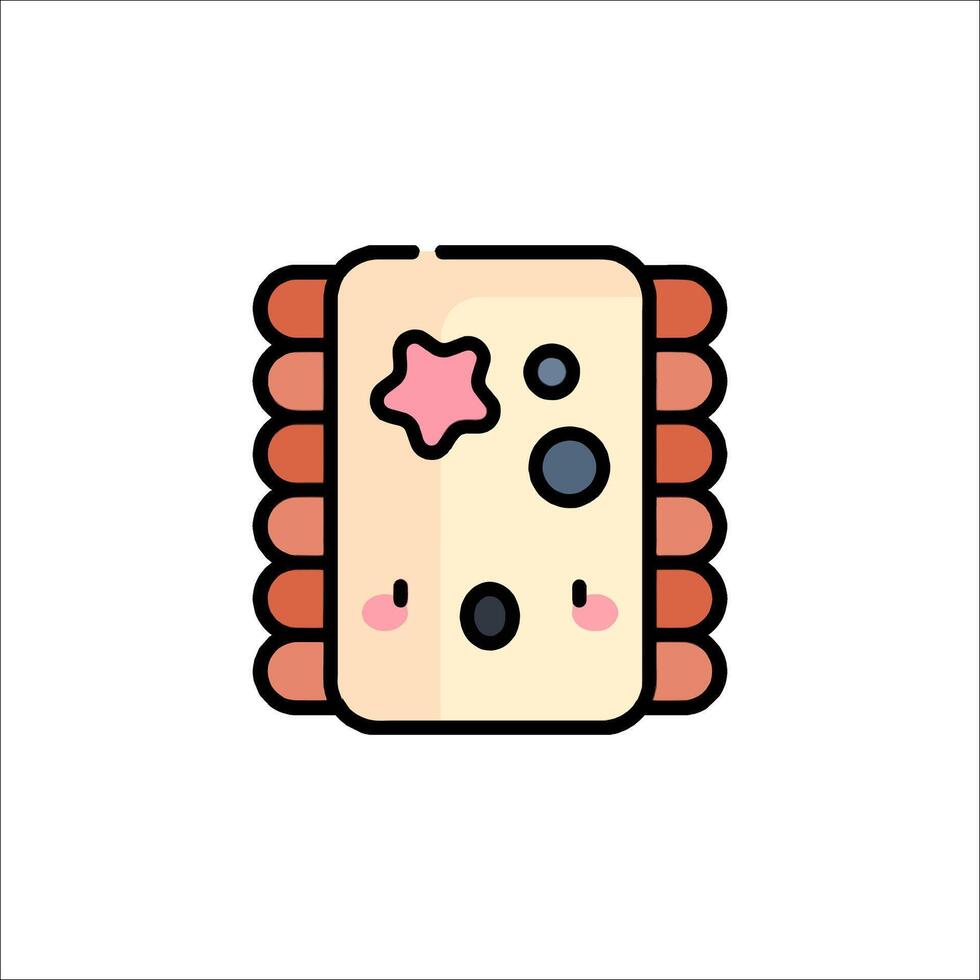 A cute little robot with a star on its head vector
