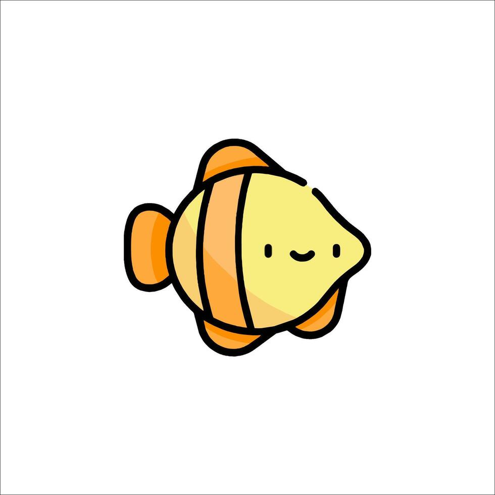 A cartoon fish with a smiley face vector