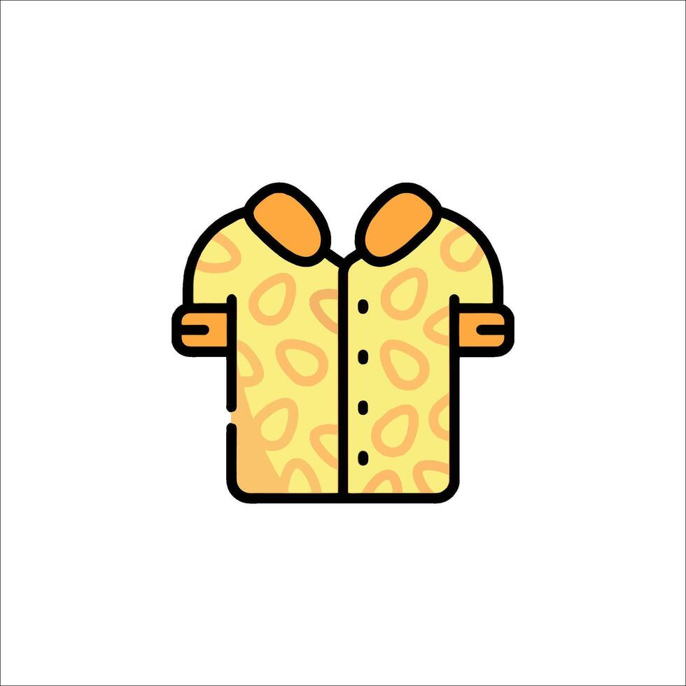 A yellow shirt with a collar and collar vector