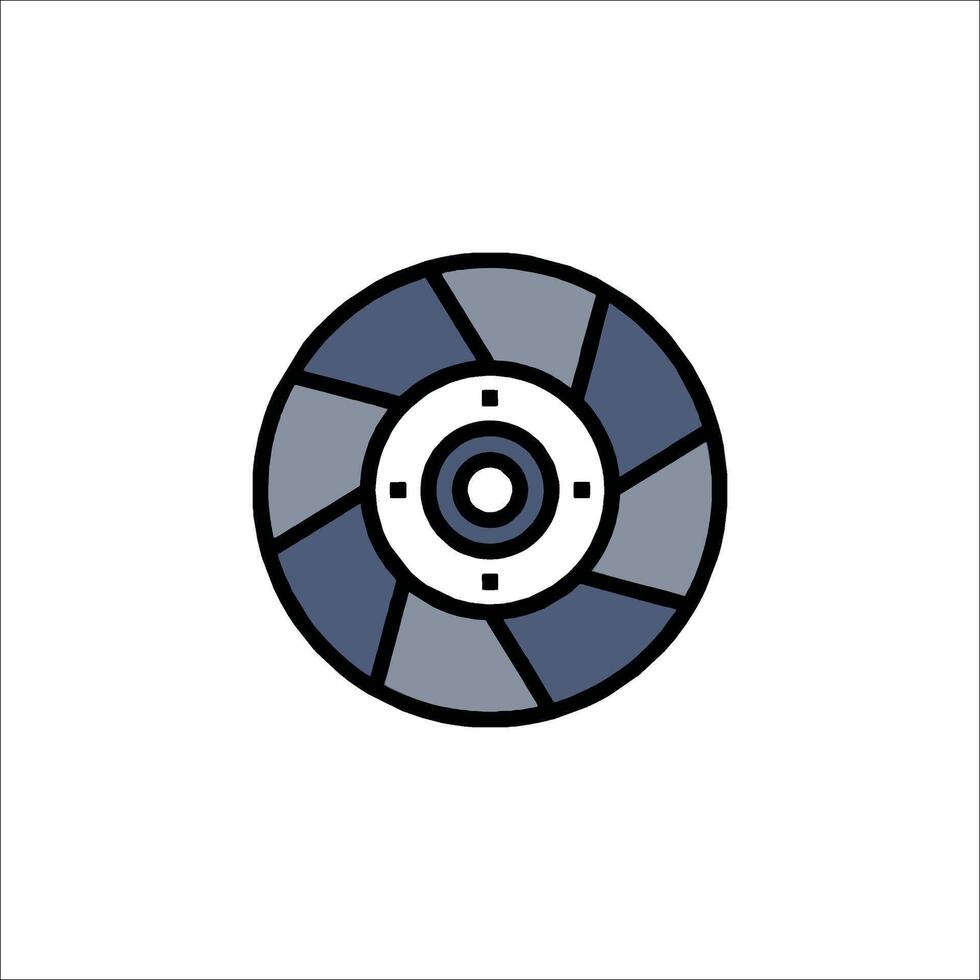 A blue and gray wheel icon on a white background vector