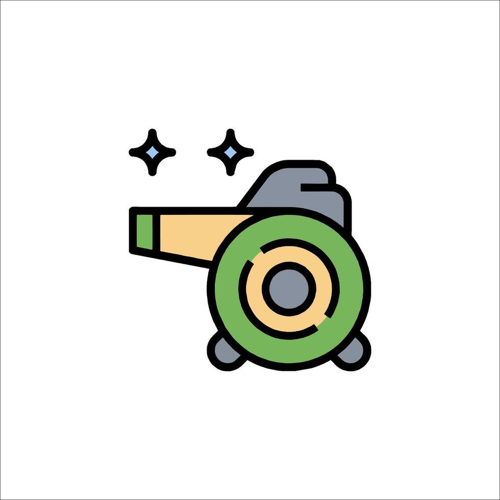 A cartoon cannon icon on a white background vector