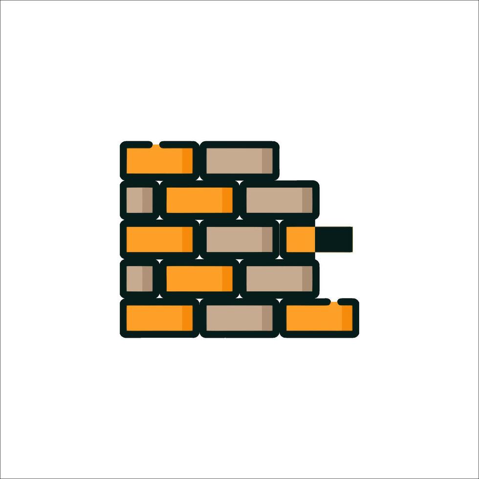 Brick wall icon vector