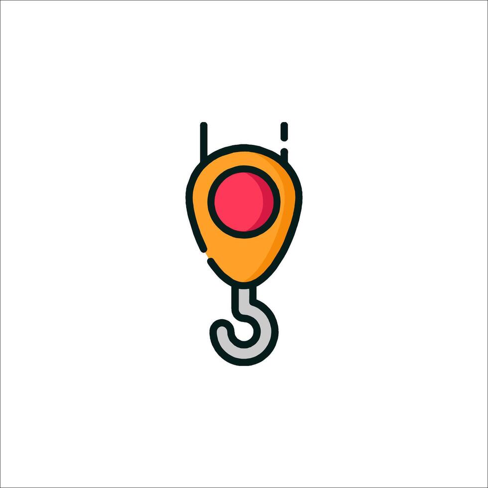 A hook with a red button on it vector