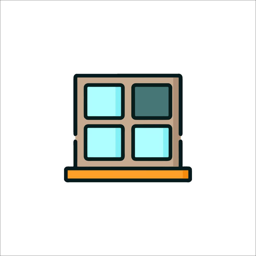 A window with four squares on it vector