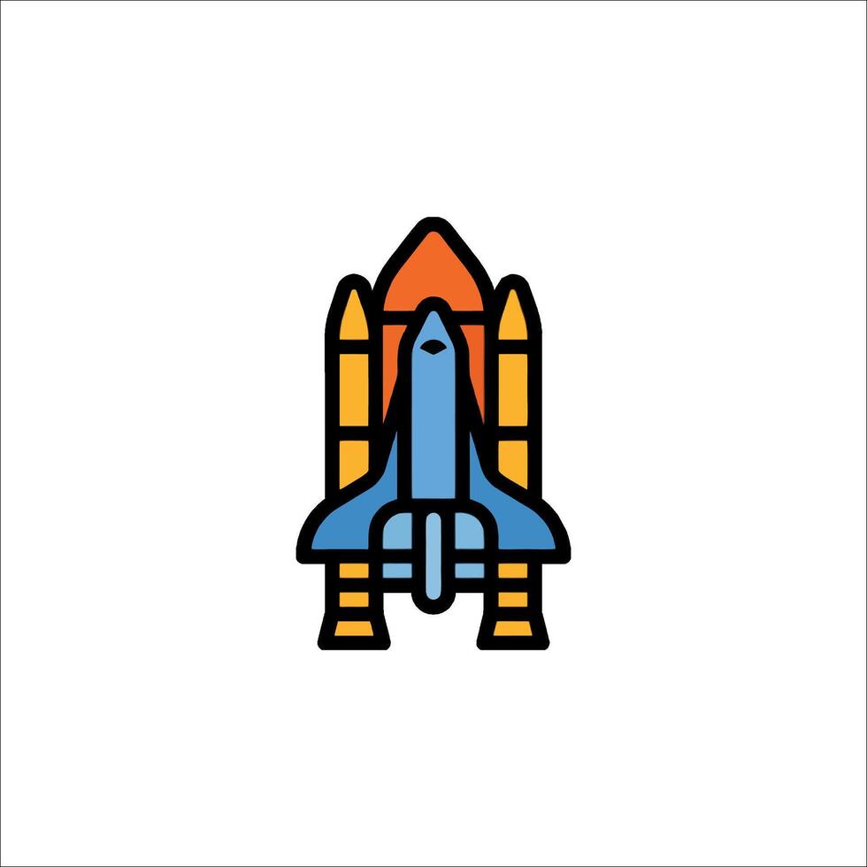 Space shuttle icon illustration vector