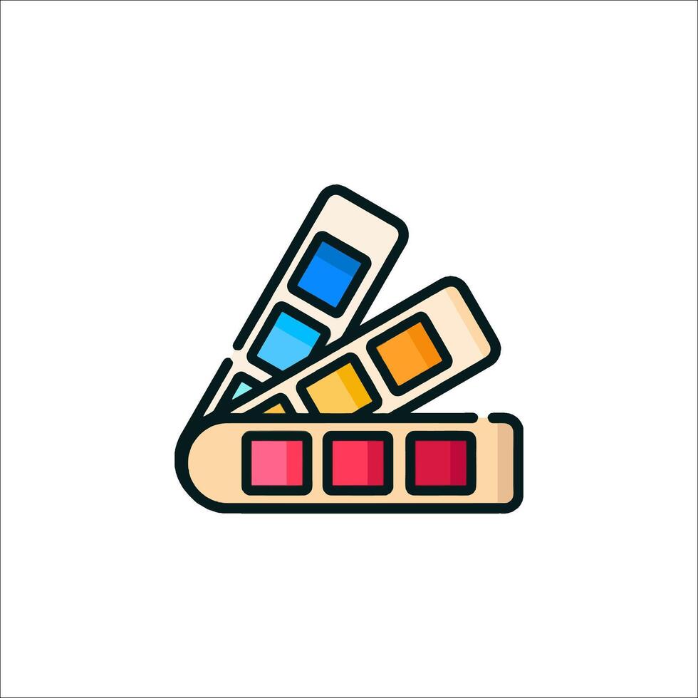 Watercolor palette icon illustration vector