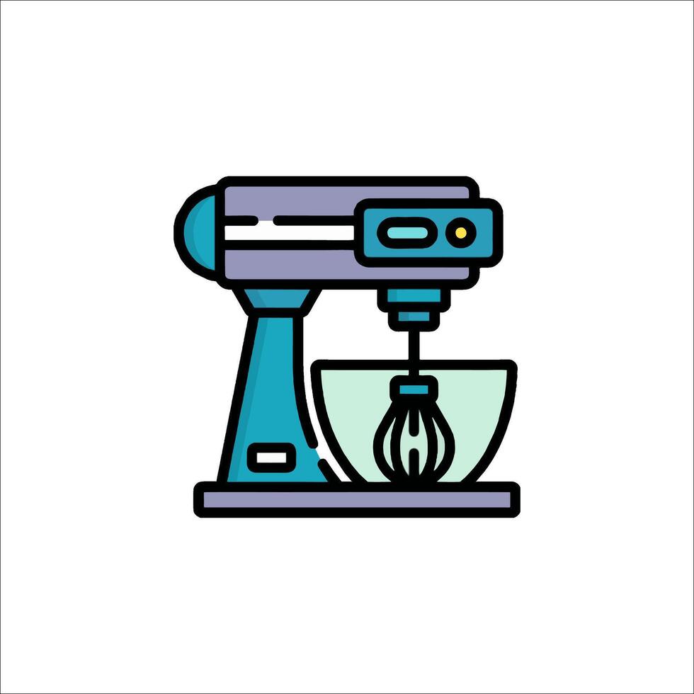 A mixer in a bowl with a whisk on top vector