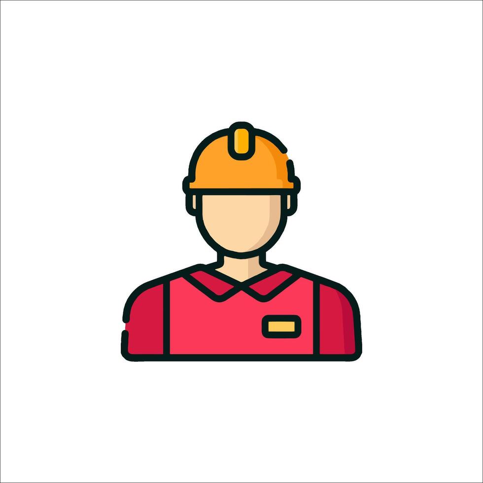 A man in a hard hat icon vector