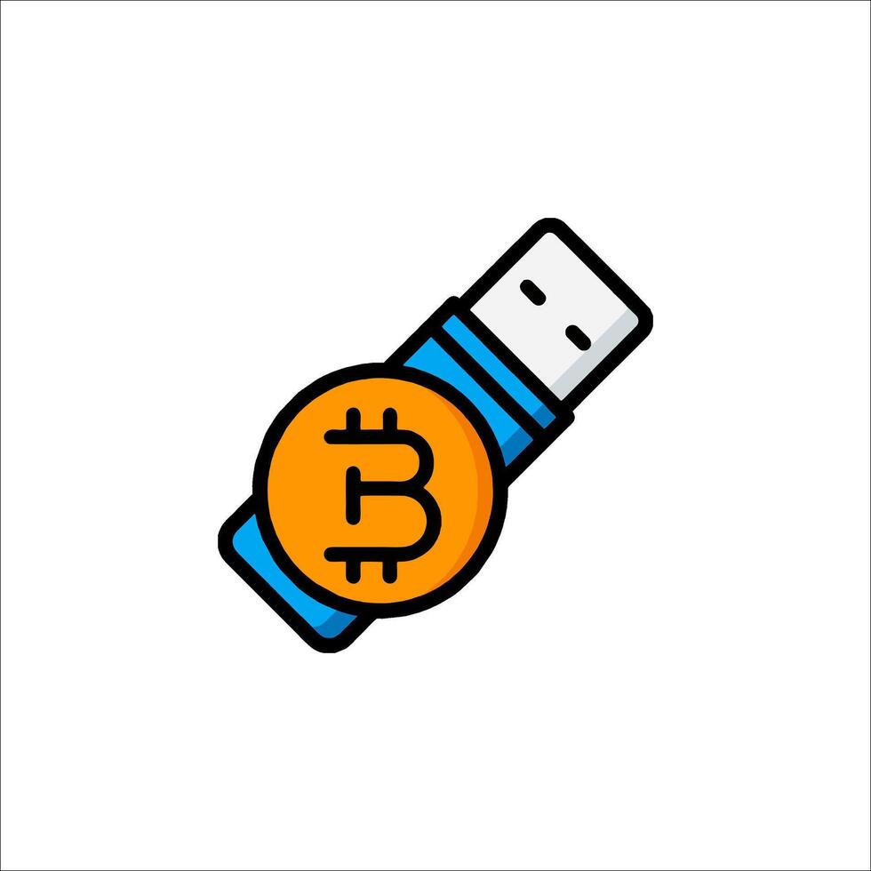 Bitcoin usb icon illustration vector