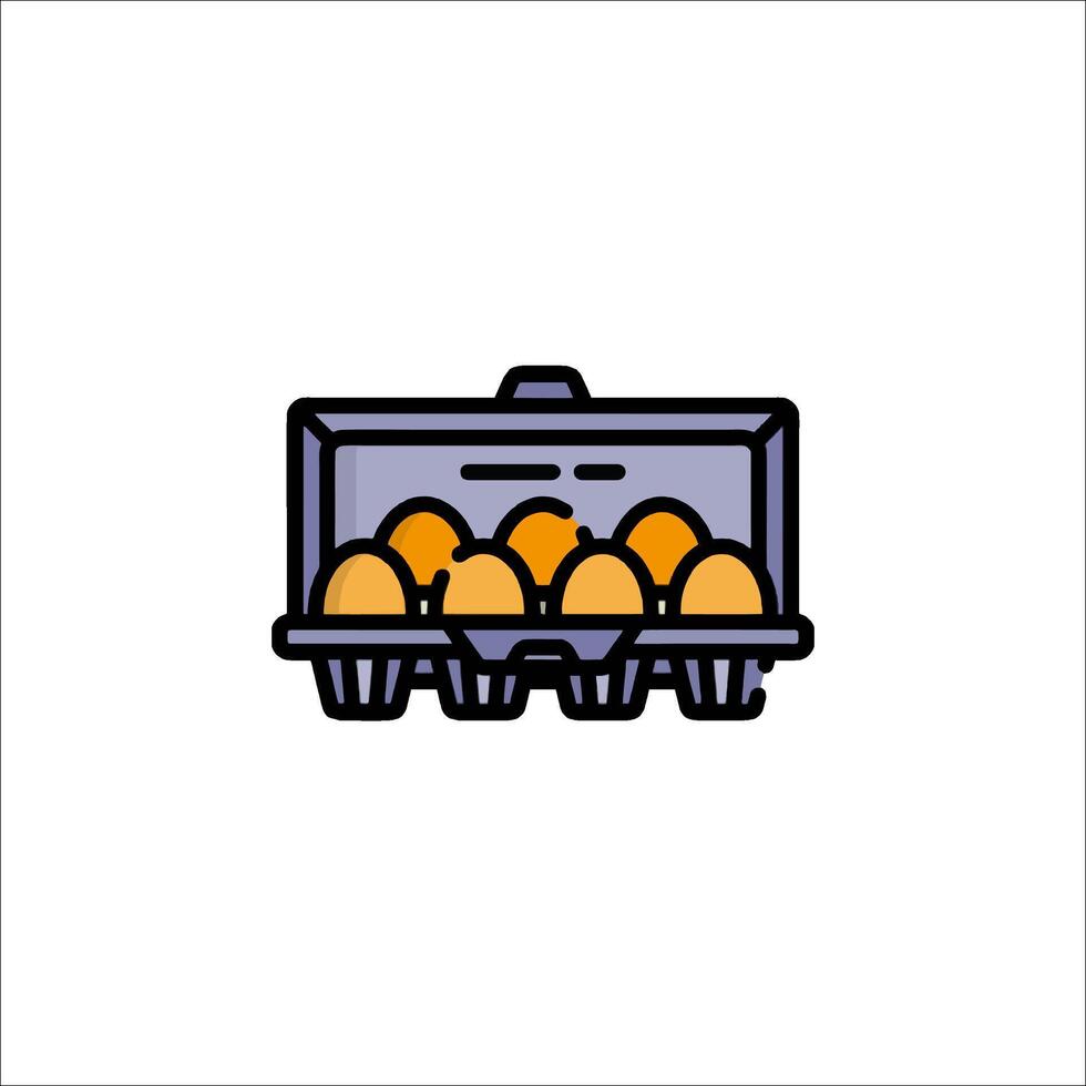 An egg carton with eggs inside it on a white background vector