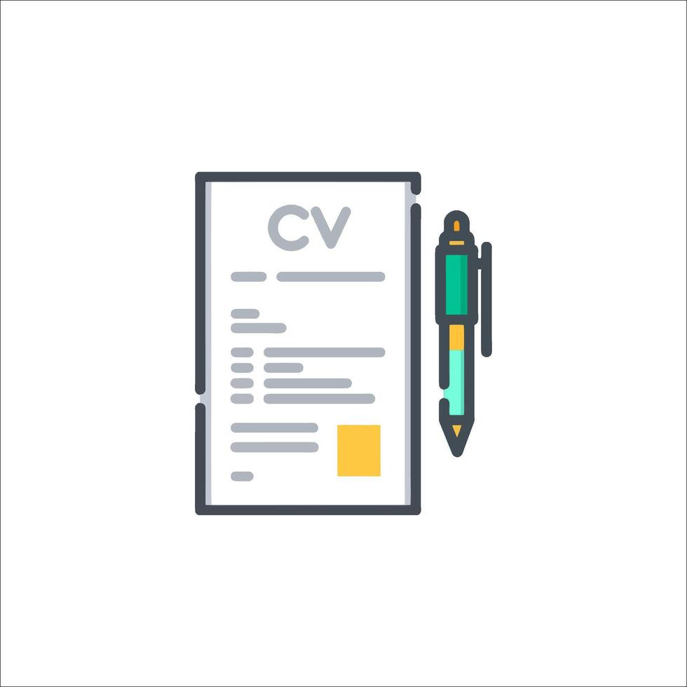 Cv resume icon illustration vector