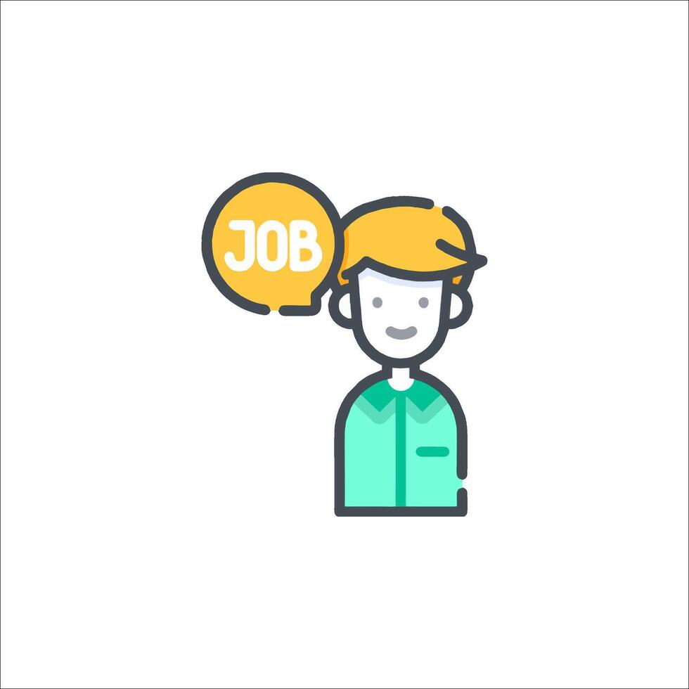 A man with a job sign on his head vector