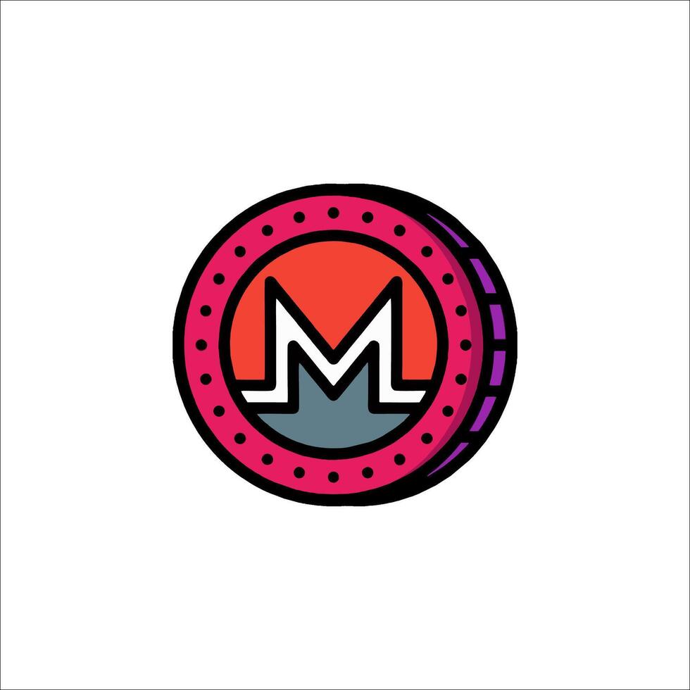 The logo for the cryptocurrency monero vector