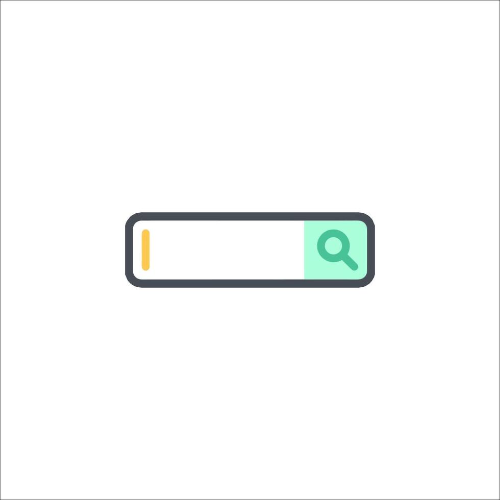 A search bar icon with a magnifying glass vector