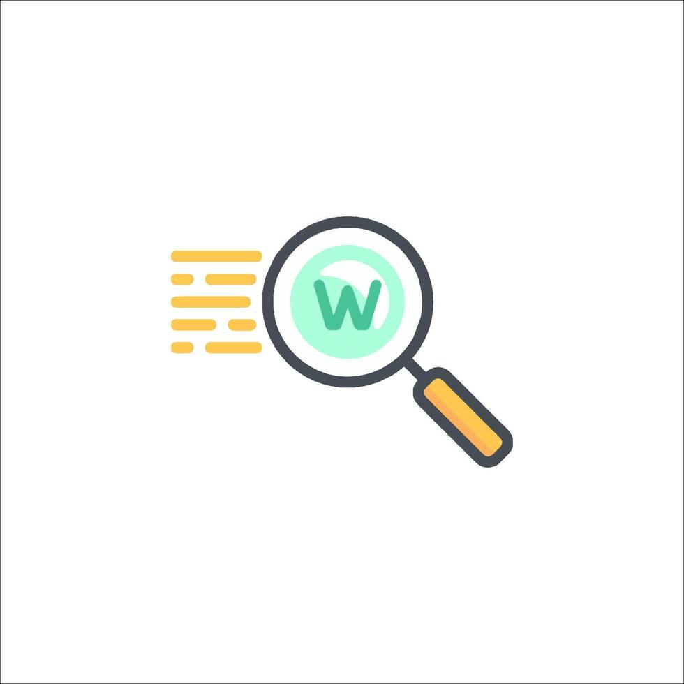 Magnifying w icon illustration vector