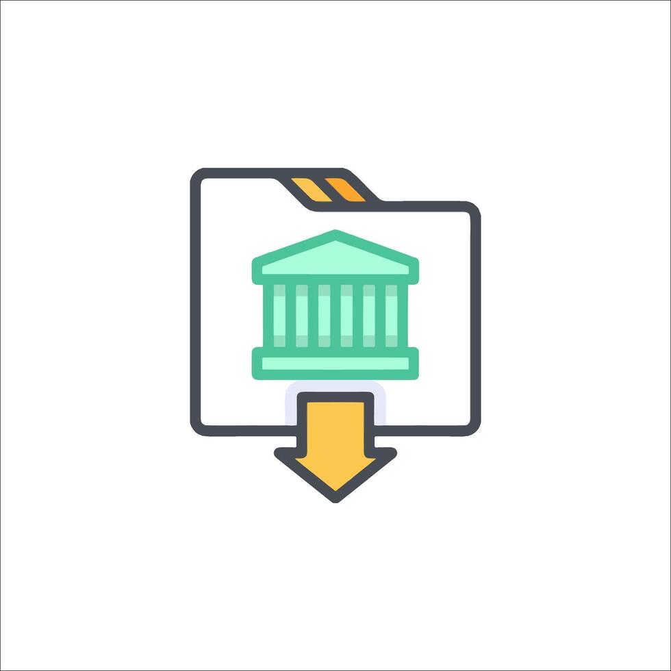 A file icon with a building on it vector