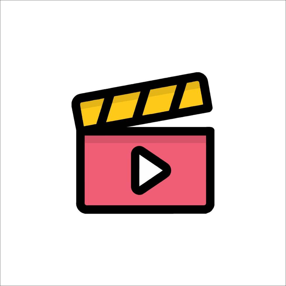 A movie clap icon on a white background vector