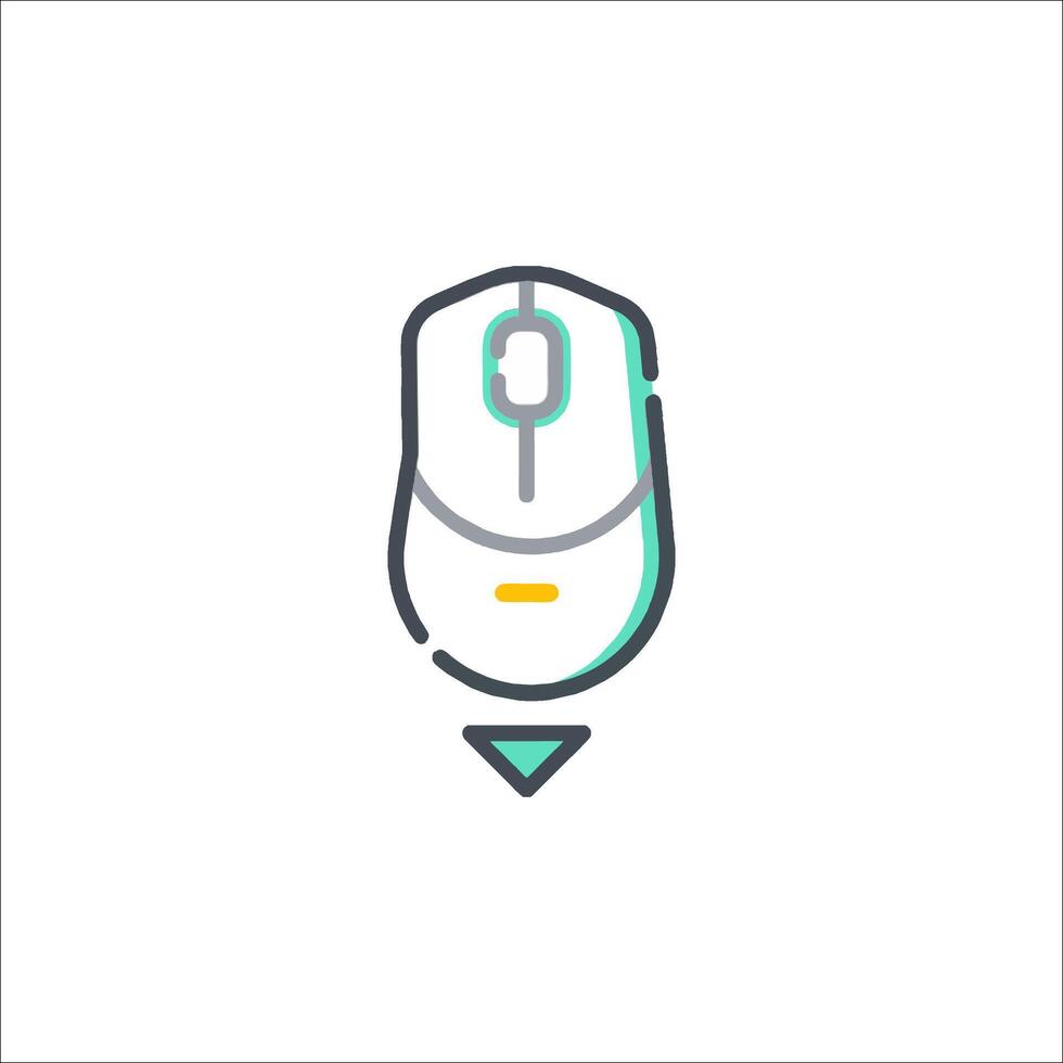 A computer mouse with a green arrow on it vector