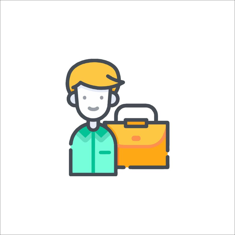 A man with a briefcase icon vector