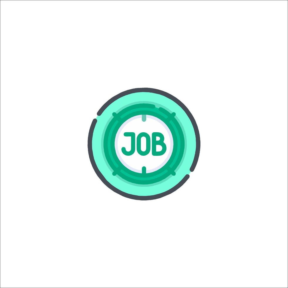 Job icon in green circle with the word job vector