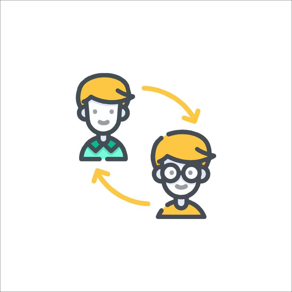 A man and woman are connected by a line icon vector