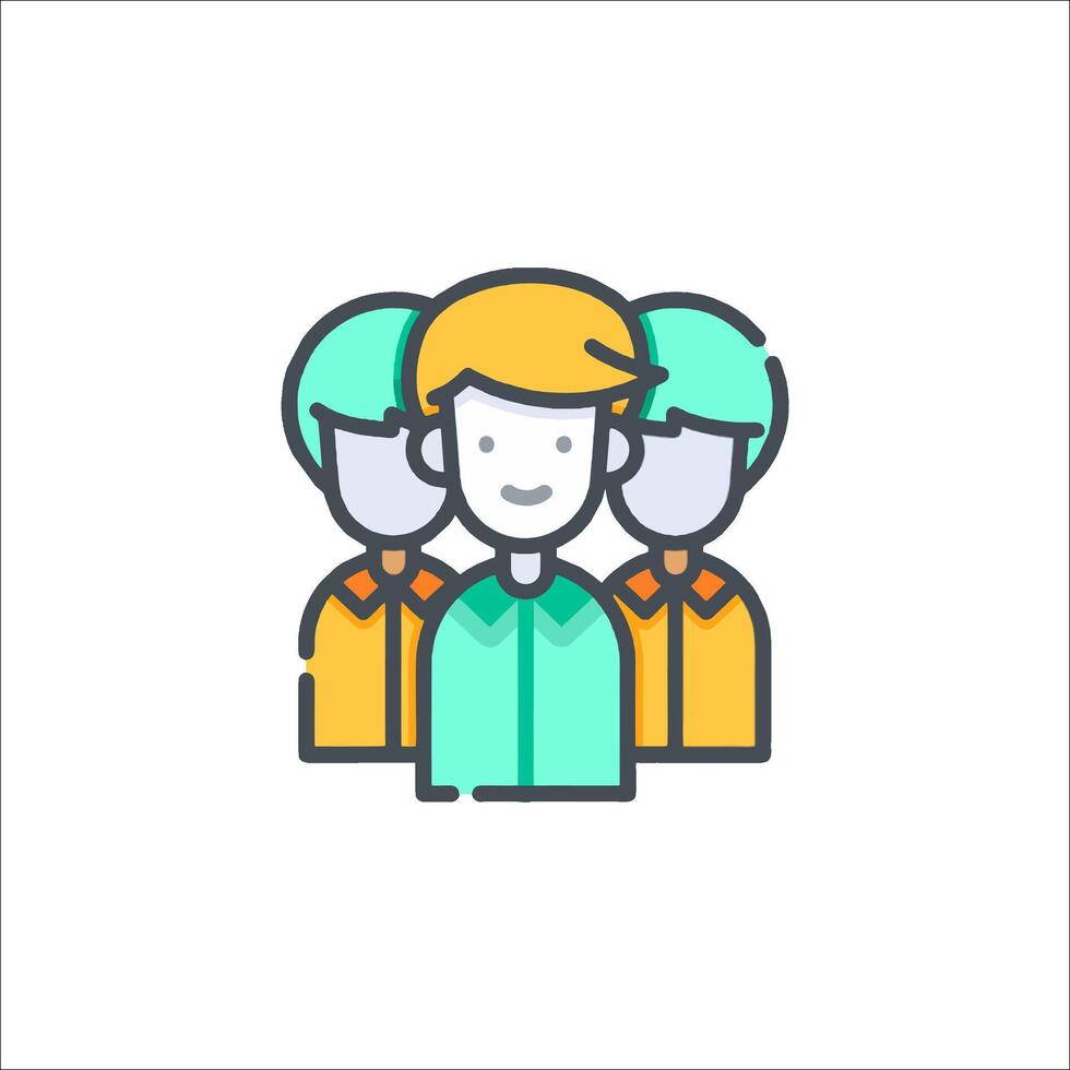 A group of people with different colors and shapes vector