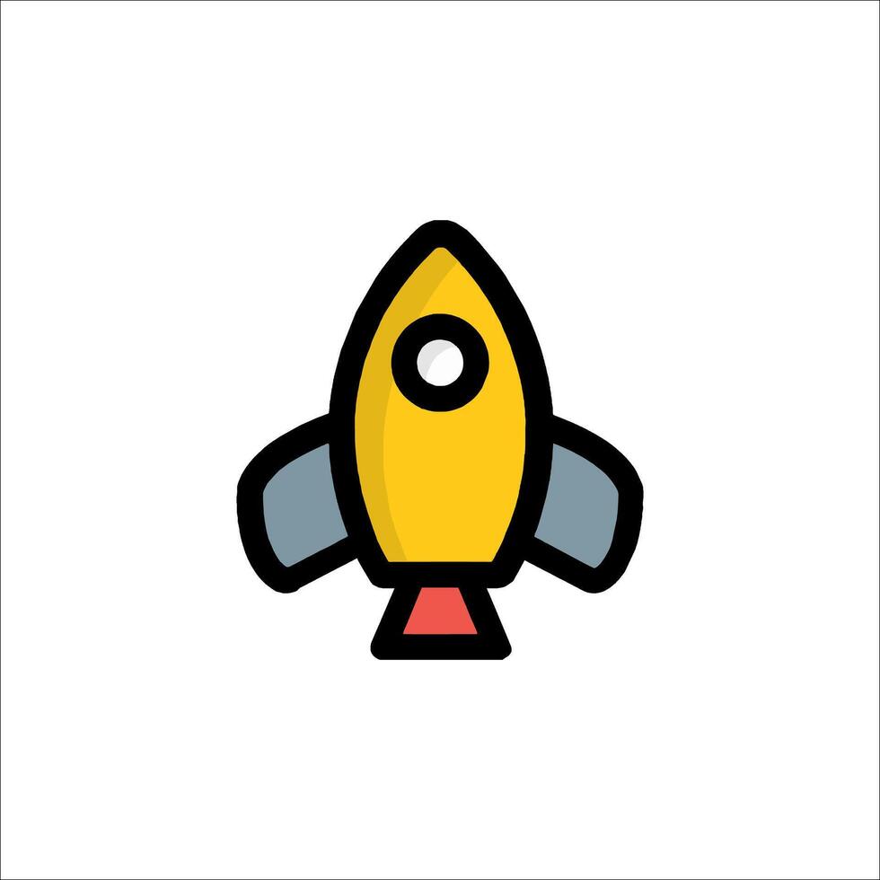 A rocket icon in a flat style vector