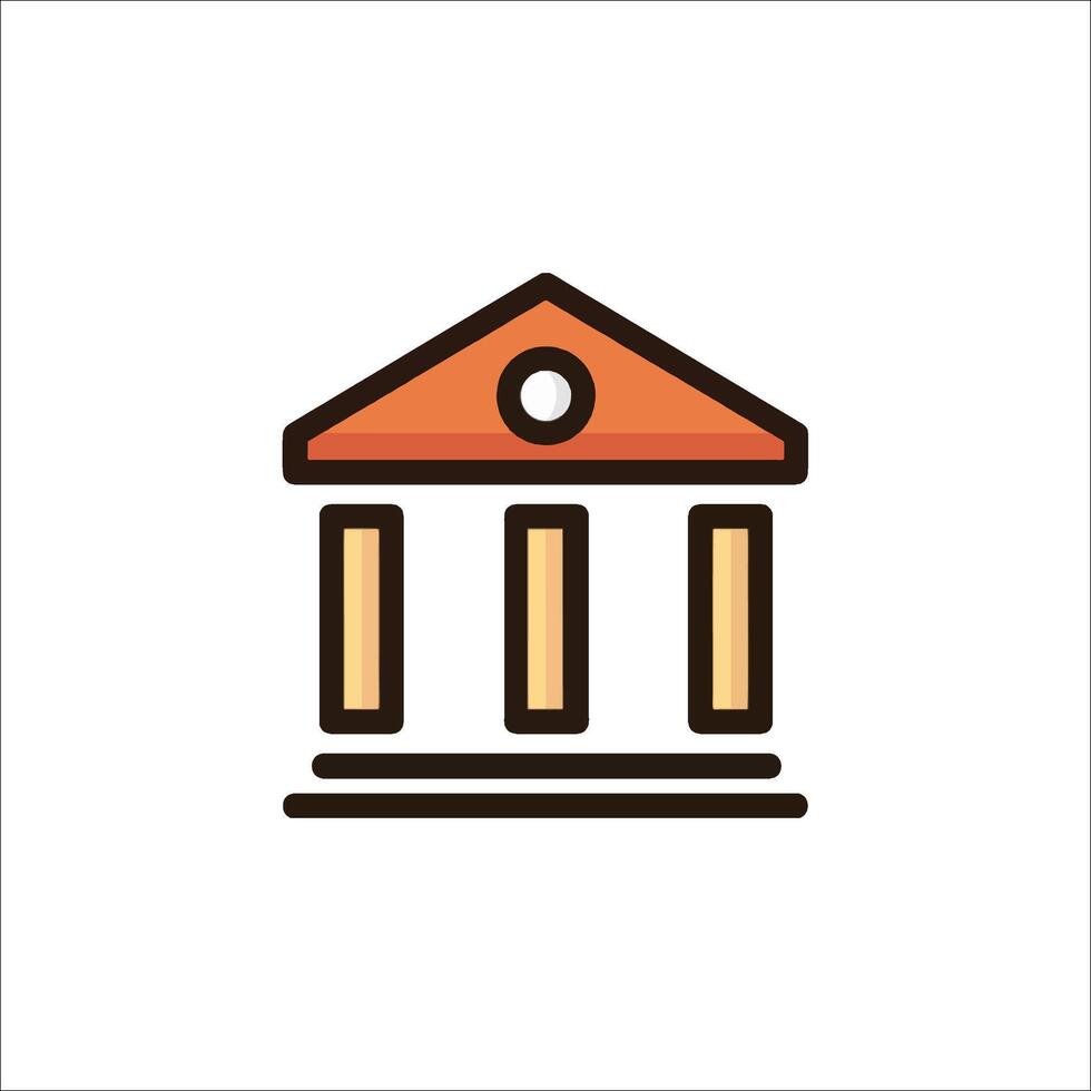 A bank building icon in a flat style vector