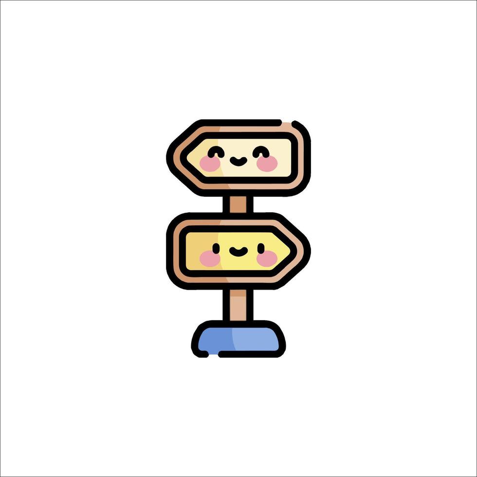 A cartoon sign with two faces on it vector