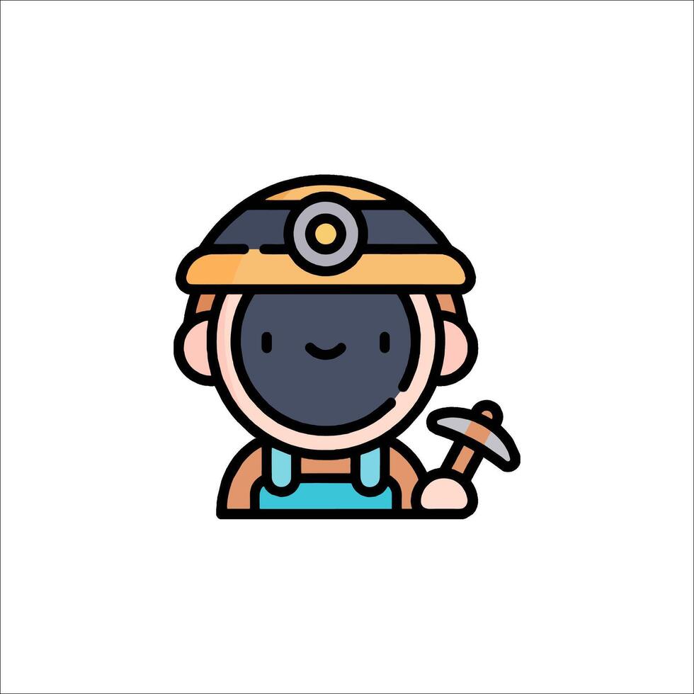 A cartoon character with a hammer and a helmet vector