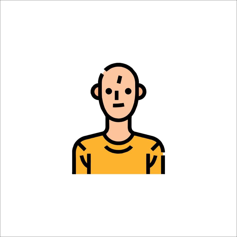 A bald man with a beard in a yellow shirt vector