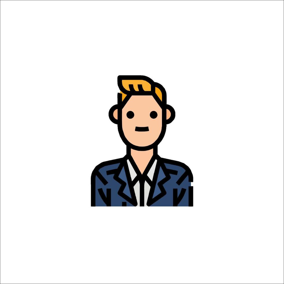 A man in a suit and tie icon vector